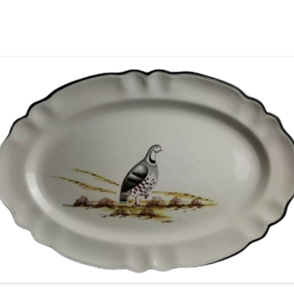 Neiman Marcus Handpainted in Italy Extra Large Serving Platter GROUSE Numbered